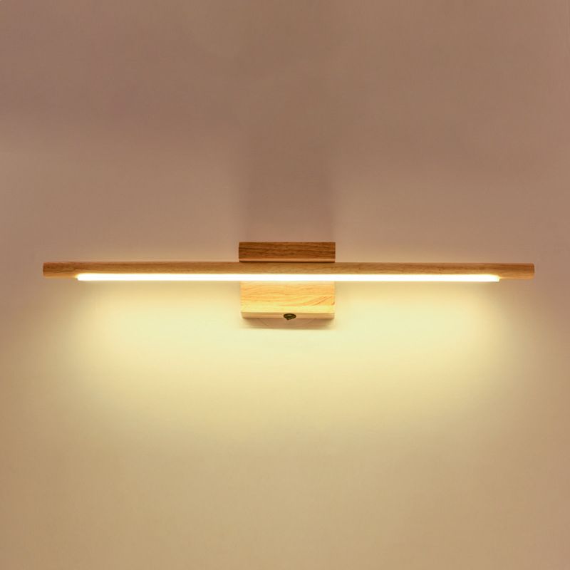 Dressing Table Decoration Vanity Wall Light Wooden LED Vanity Light Bar for Bathroom