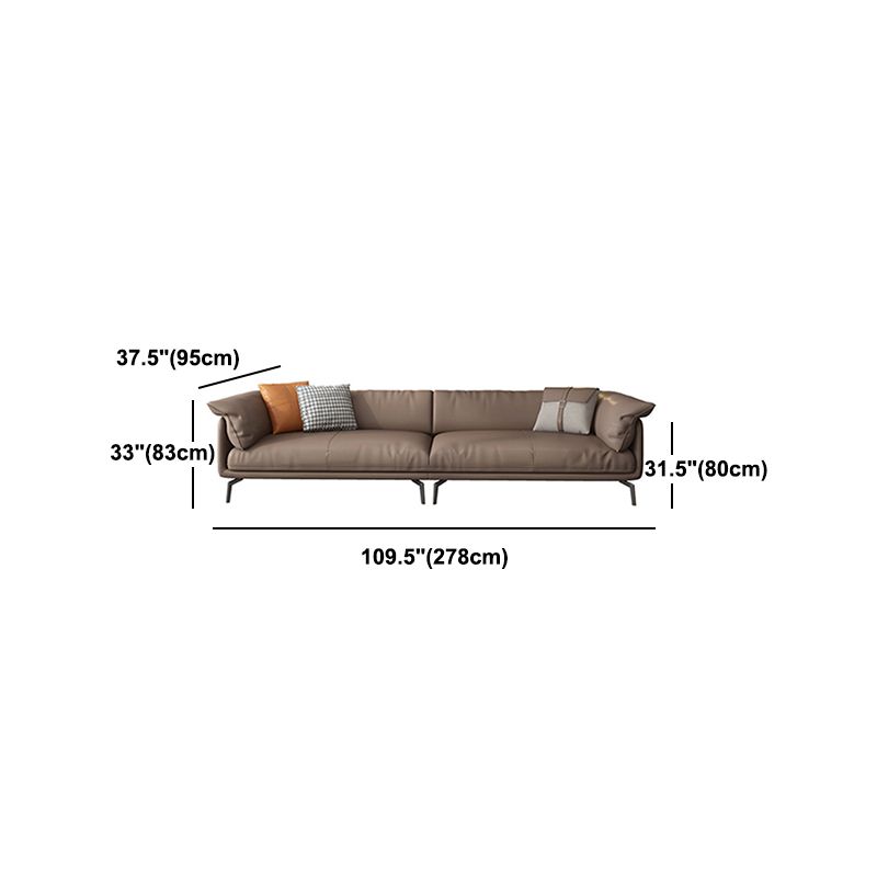 Pillow Arms Cushion Back Contemporary Stain-Resistant Storage Sofa