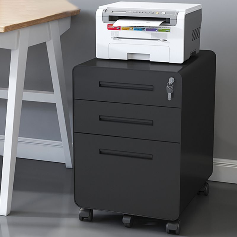 Contemporary Steel File Cabinet File Pedestal Filing Cabinet with Lock and Storage