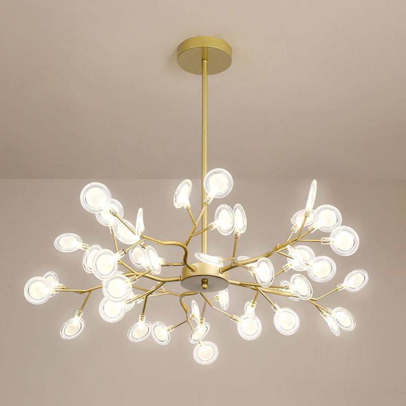 Light Luxury Style Pendant Chandelier Light Metal Chandelier in Gold Finish