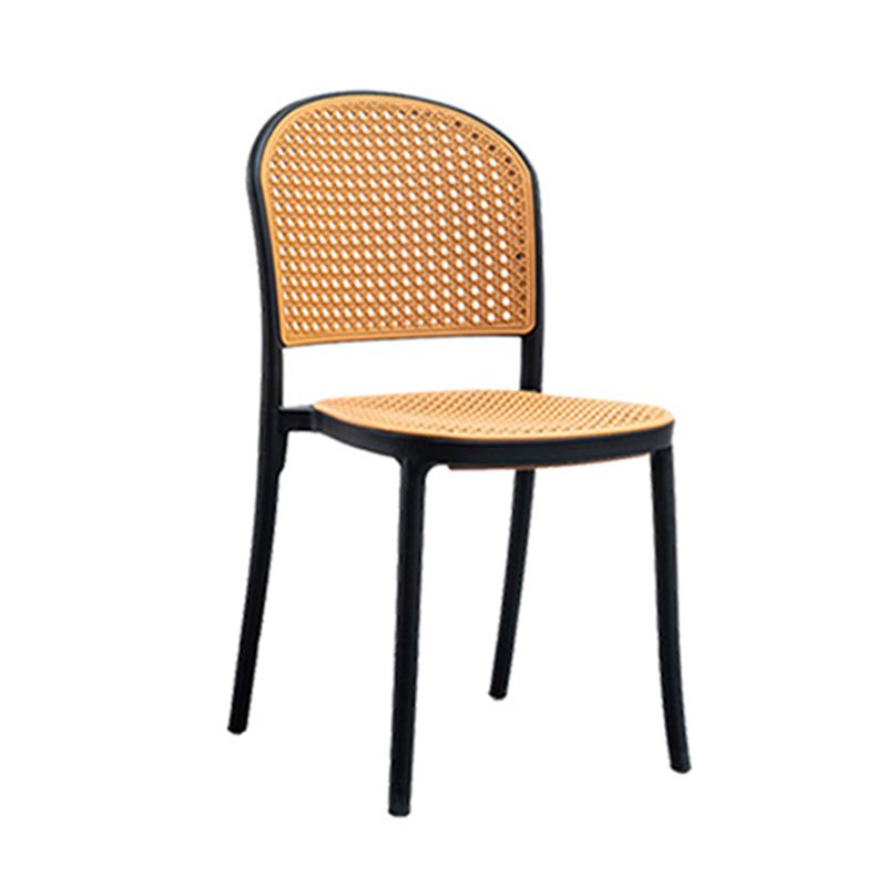 Nordic Style Armless Side Chairs Open Back Chair with Plastic Legs for Home Use