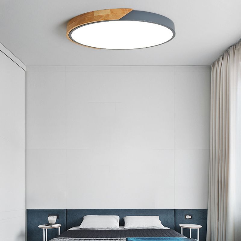 Round Shade 1-Light Flush Mount Modern Simple Style Flush Mount Ceiling Light Fixtures