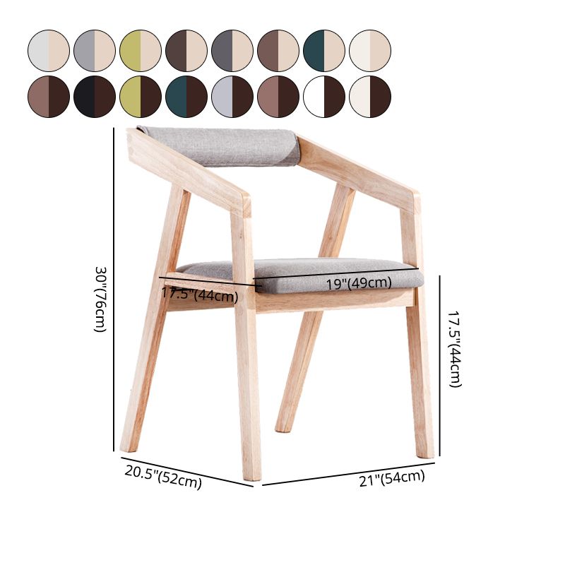 Chaise de salle à manger traditionnelle en bois massif, fauteuil de salle à manger unique en lin pour Restaurant