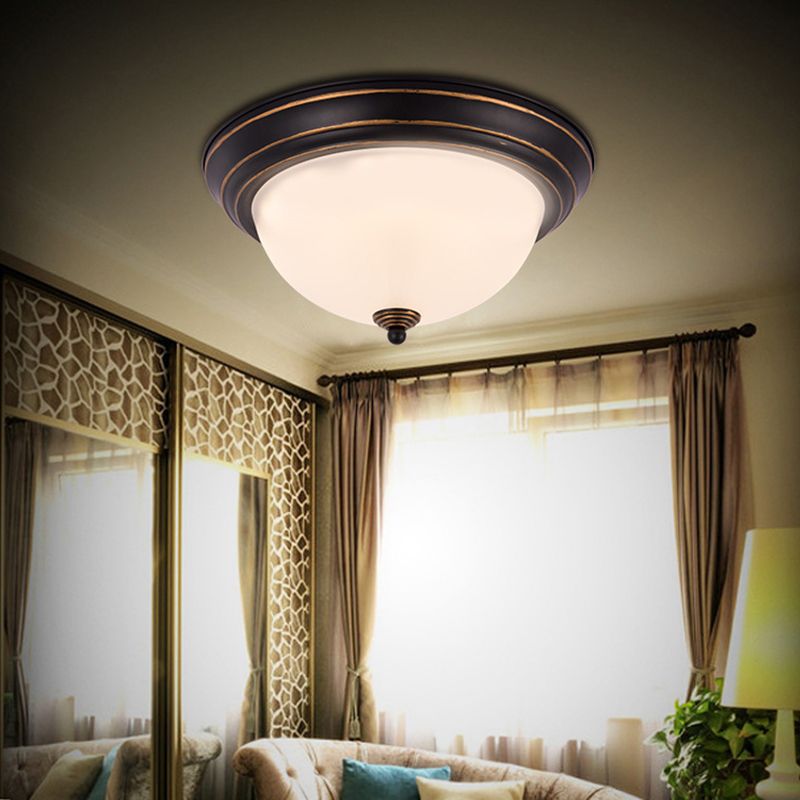 Witte LED-inbouwverlichting Klassieke stijl glazen kom verzonken plafondlamp