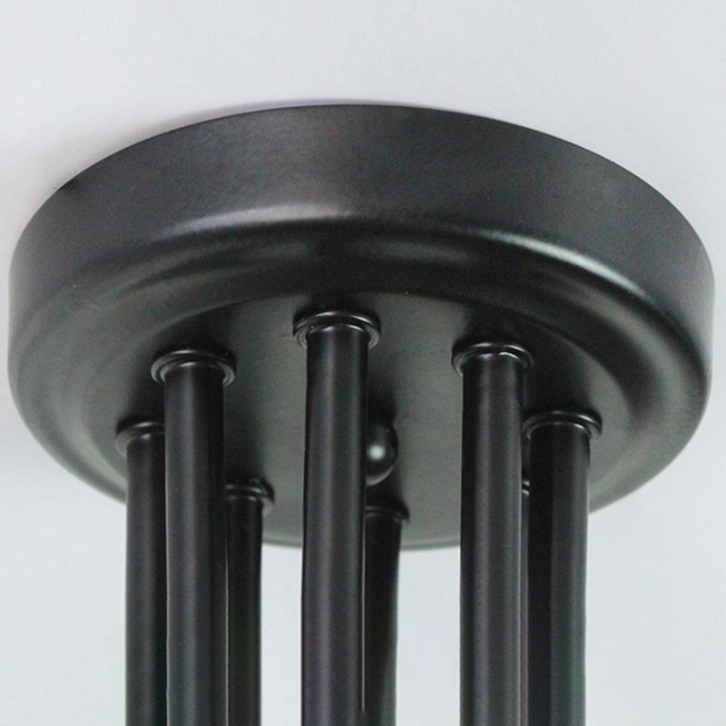 Lámpara de metal Delgada Semi-Vaciado de Luz Lámpara de techo de Loft de Luz en Negro