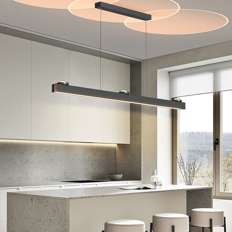 Single White/Black Modern Ceiling Light LED Island Lighting for Dining Room