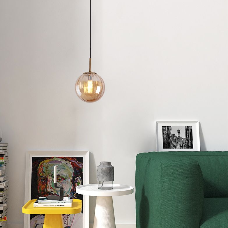 1 licht ronde hangende plafondlampen postmodern waterglas hangende verlichtingsarmaturen voor restaurant