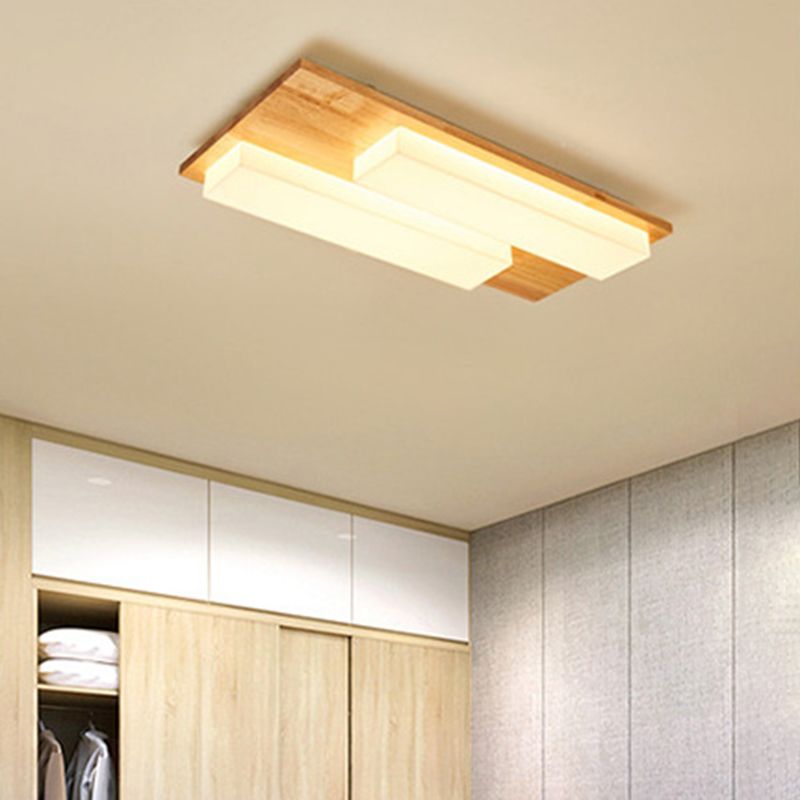 Indoor Rectangular Flush Mount Light Japanese Style Ultra-thin Flush Ceiling Light Fixture