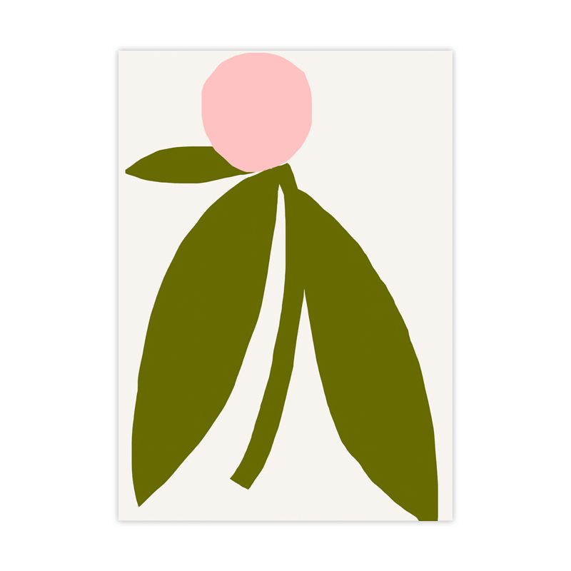 Illustration Botany Wall Art Print Cartoon Canvas Painting in Dark Color for Bedroom