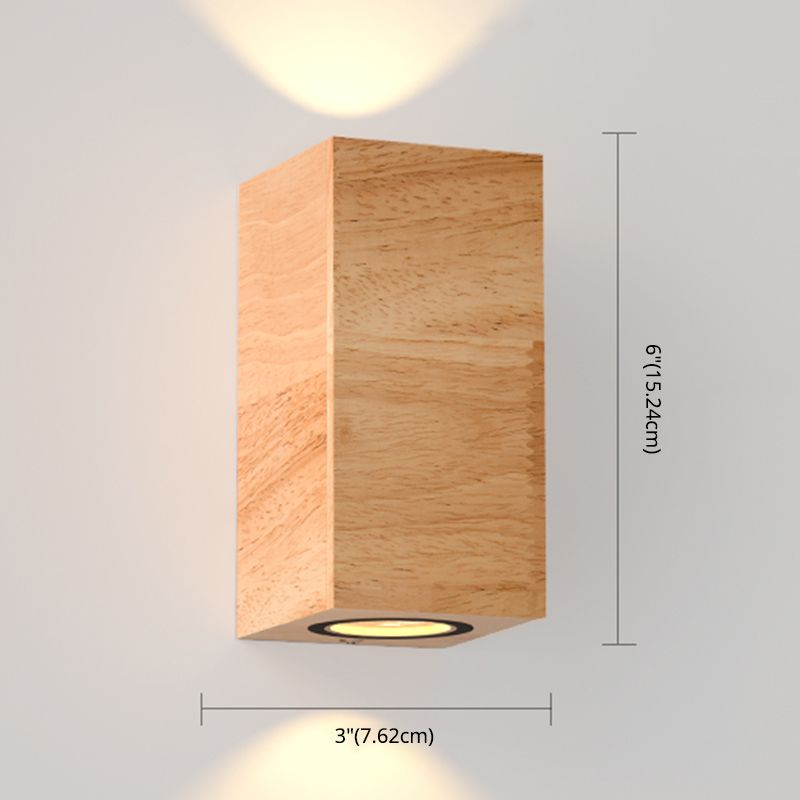 Geometric Wall Light Fixture Minimalist Style Wood Wall Lamp