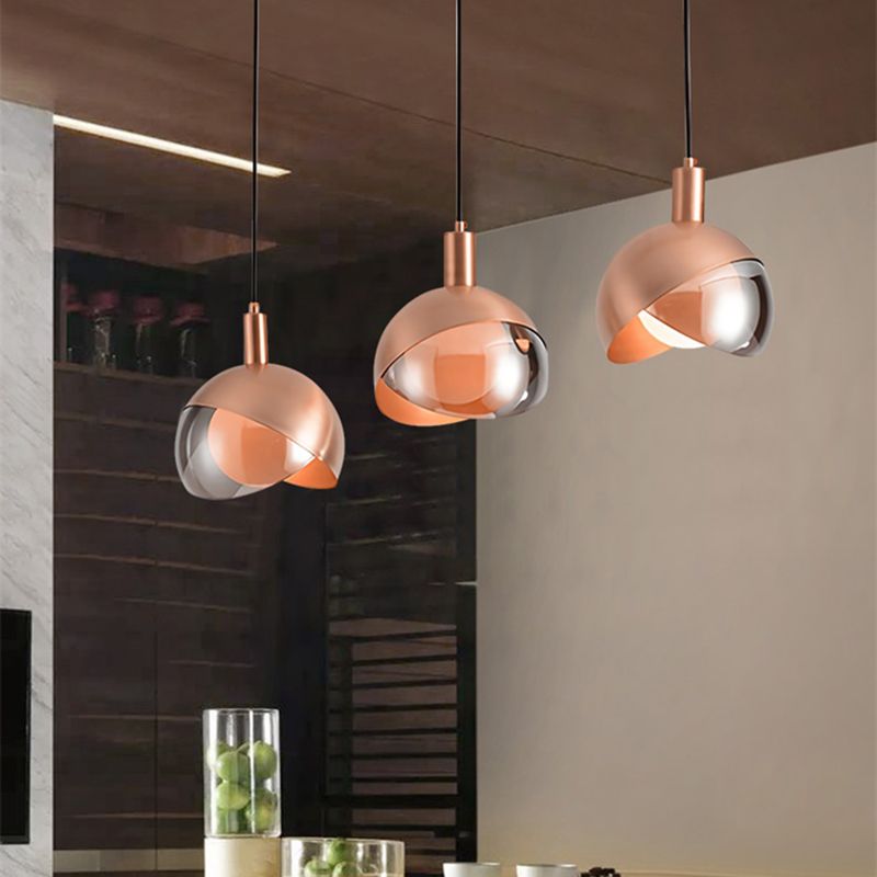 Electroplate Iron Hanging Lamp in Modern Artistic Style Glass Globe Pendant Light for Dining Room