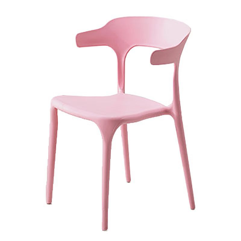 Silla contemporánea con respaldo abierto, sillas laterales sin brazos de comedor de plástico