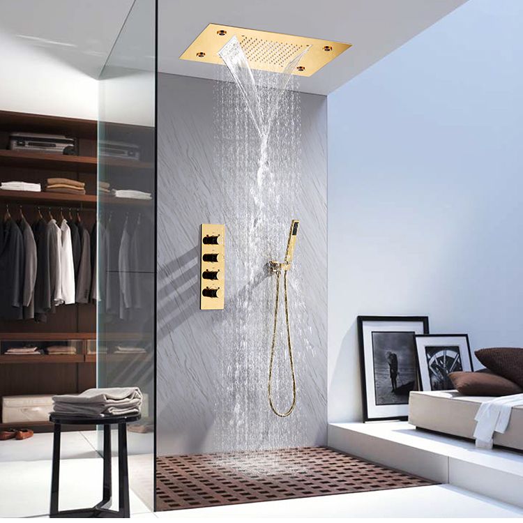 Ceiling Mounted Shower System Raining Jet Handheld Shower Head Shower System