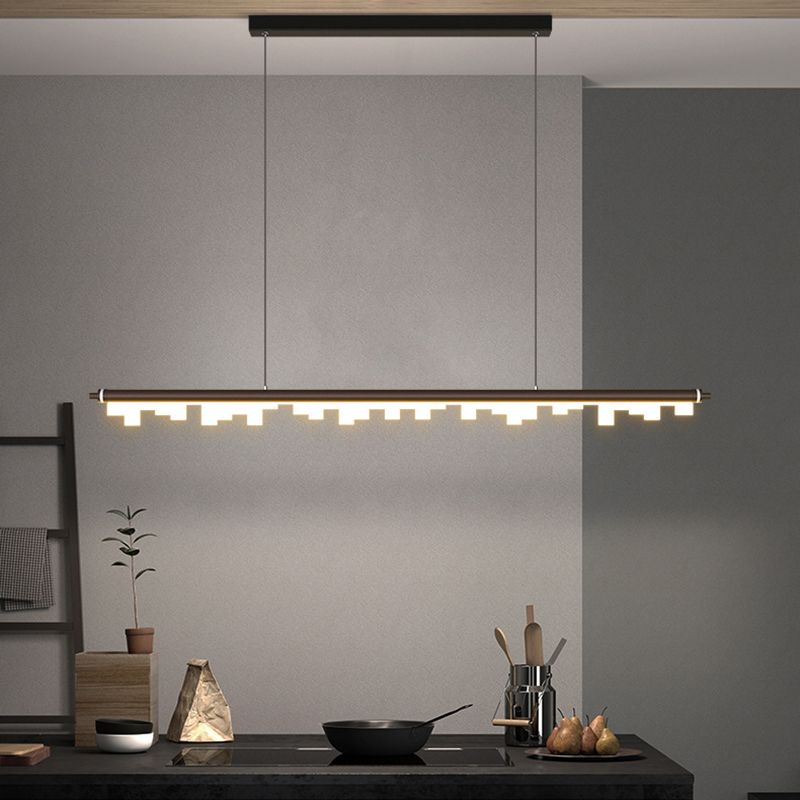 LED -Anhänger Leuchte lineare Form hängende Lampe mit Acrylschatten für Esszimmer