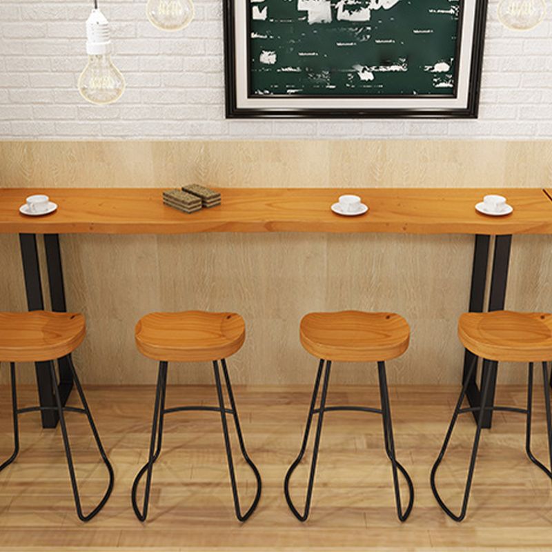 Modern Bar Height Table Solid Wood Top Bistro Table with Sled Base