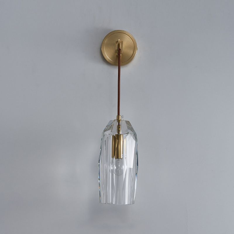 Post-Modern Wall Sconce Crystal and Brass Sconce Lighting for Hallway