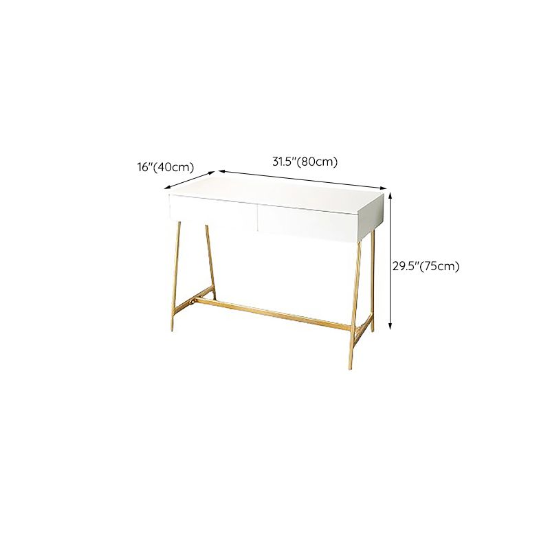 15.74" Wide Makeup Vanity Desk Bright White Vanity Tables with 2 Storage Drawers