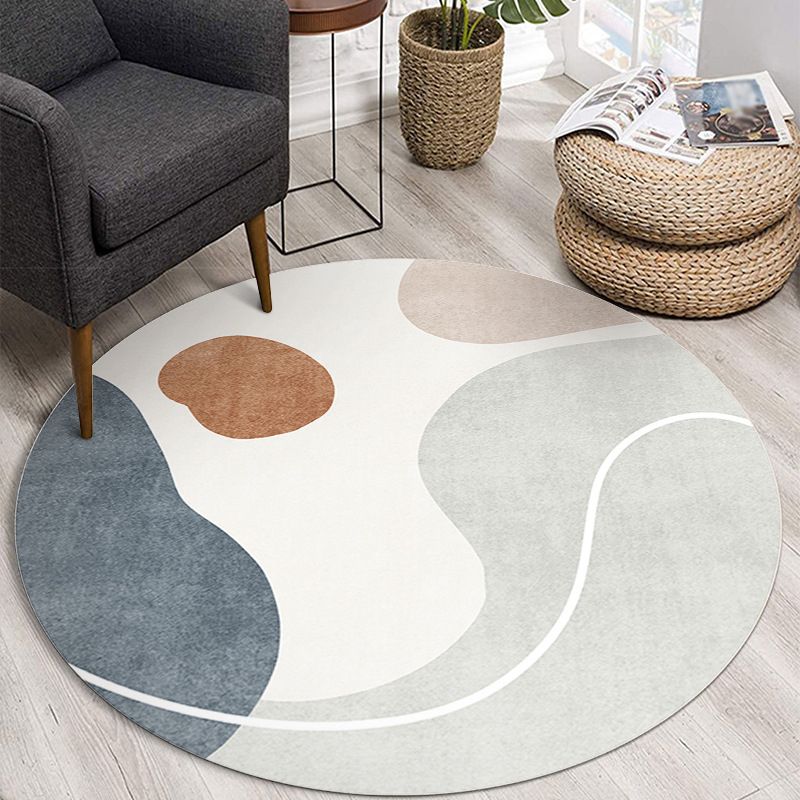 Green Contrast Color Rug Polyester Simple Area Rug Washable Rug for Home Decor