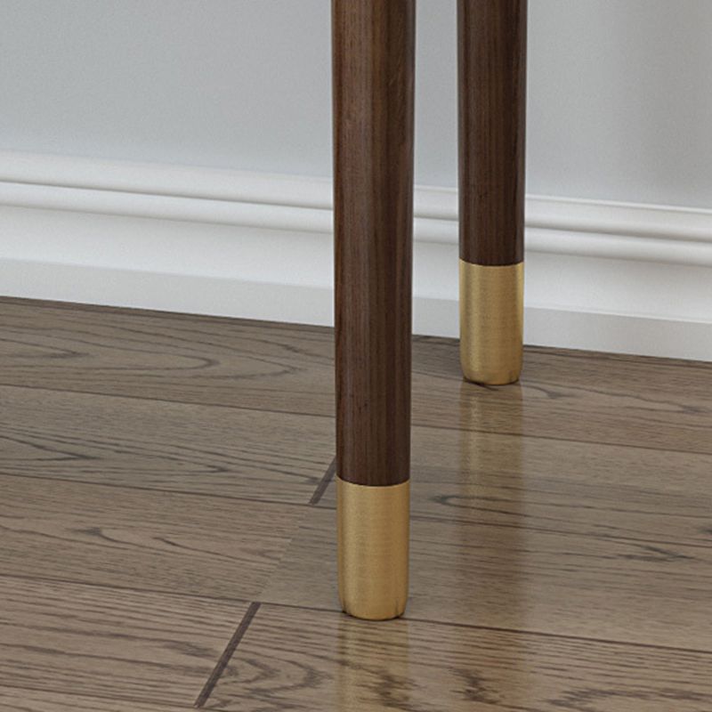 Mirror & 2 Drawers Makeup Vanity Traditional Brown Dressing Table Stool Set