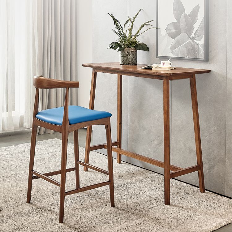 Modern Rectangle Ash Bar Table Set 1/2/3 Pieces Counter Table with Armless High Stools