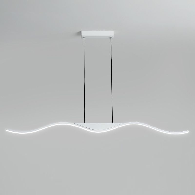 White Single Modernism Kitchen Island Lighting Unique Metallic Ceiling Light