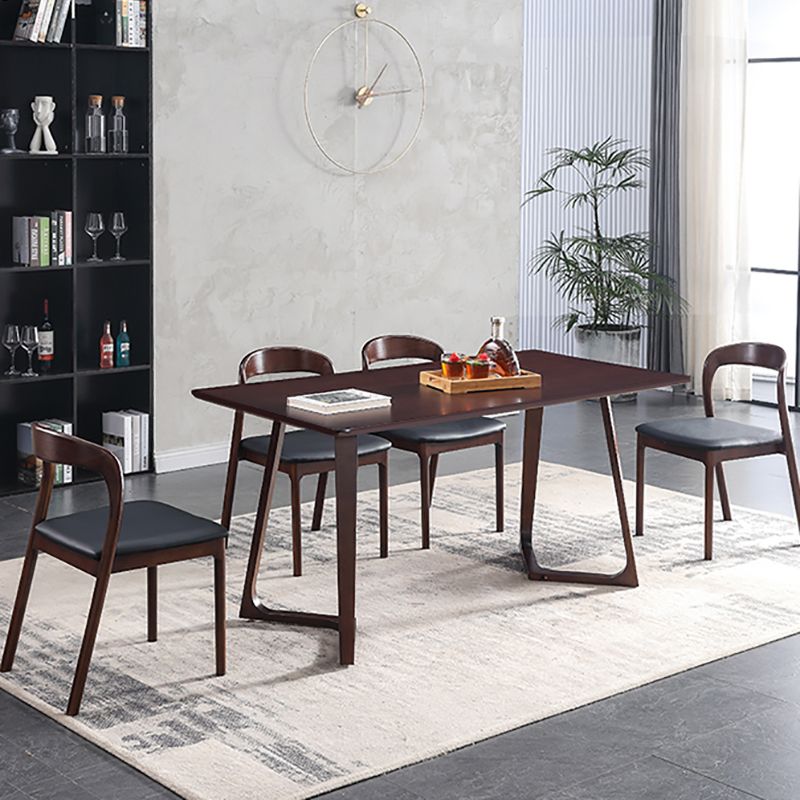 Contemporary Dining Room Solid Wood Side Chair Open Back Dining Side Chair