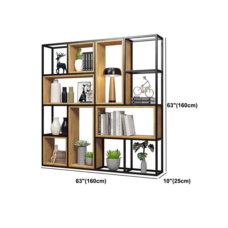 9.84"W Bookcase Industrial Style Open Back Bookcase for Home Study Room Office