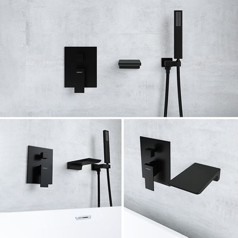 Modern Wall Mounted Metal Tub Filler Single Handle Bathroom Faucet