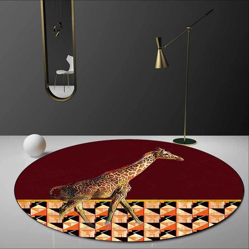 Black and Red Bedroom Rug Modern Animal Leopard Zebra Geometry Pattern Area Rug Polyester Anti-Slip Backing Carpet