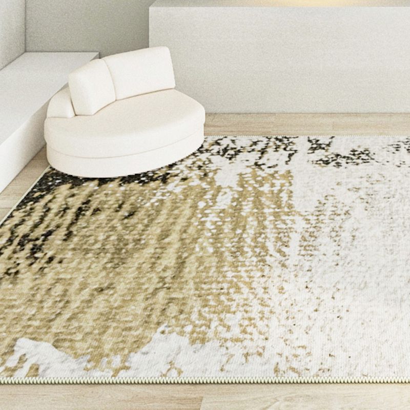 Light Gold Industrial Rug Polyester Graphic Rug Non-Slip Backing Rug for Living Room