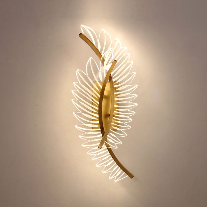 Unique Shape Wall Mounted Light Fixture Modern Wall Mounted Lighting in Gold
