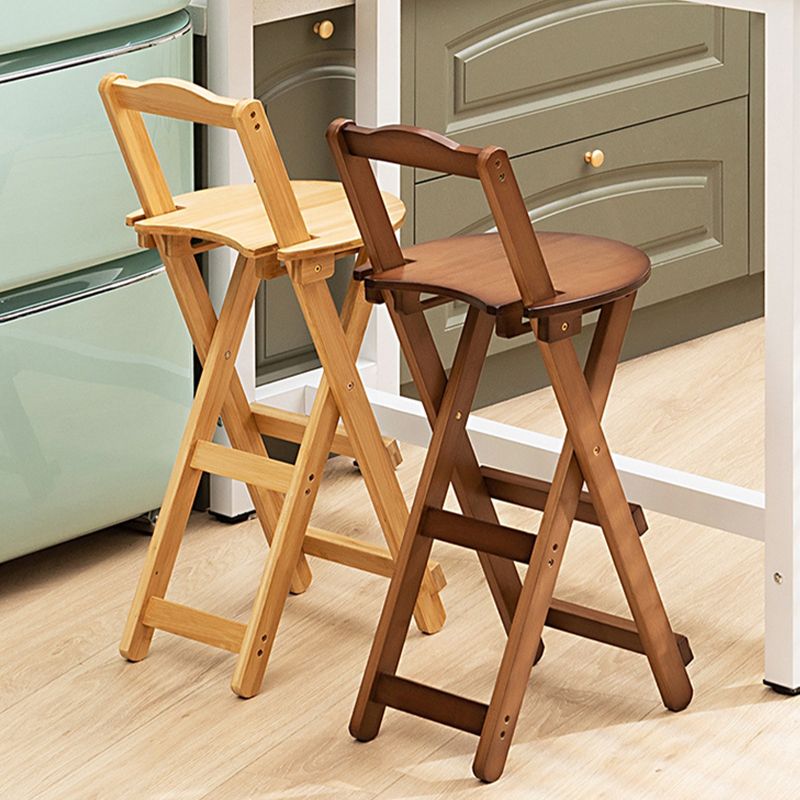 Contemporary Living Room Bar Stools Wooden Folding Low Back Stool