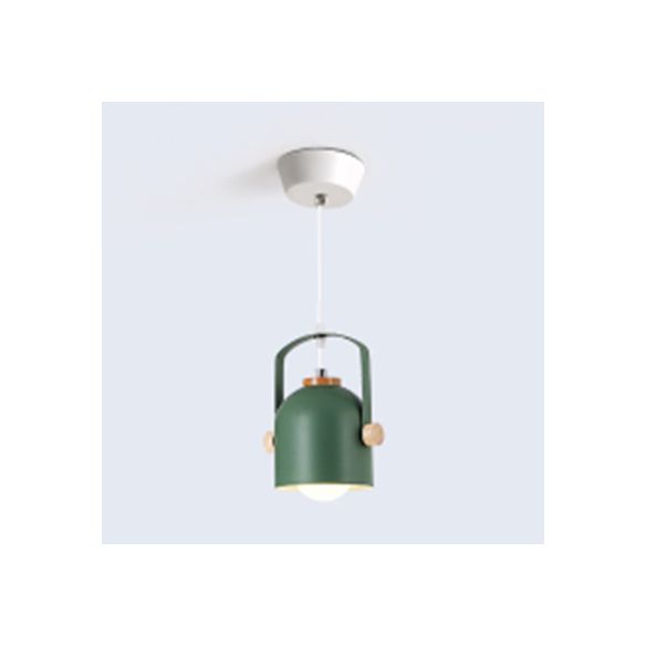 1 luce a coppa a coppa con manico Macaron Loft Alluminio appeso Luce in grigio/verde/rosa/bianco/giallo per Restaurant Hotel