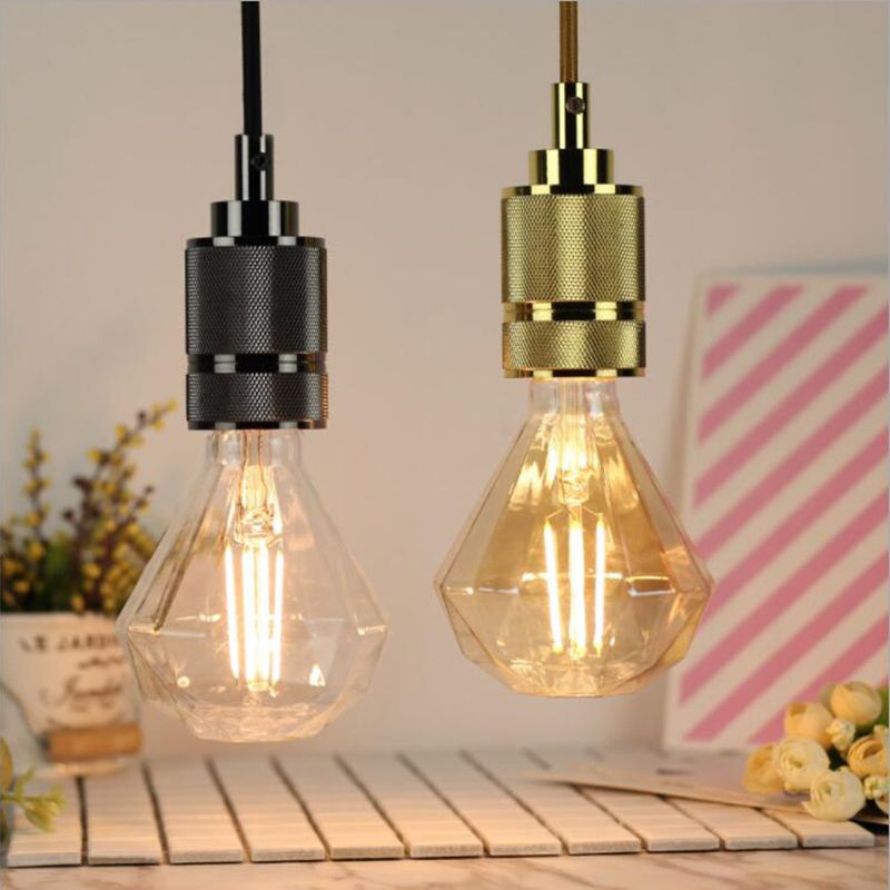 Single Bulb Industrial Style Hanging Light Metal Plating Lamp Holder Vintage Suspension Lighting Fixture with 59" Adjustable Wire