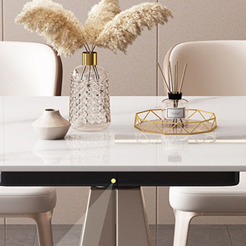 Extendable Sintered Stone Dining Table Pedestal Base Table for Home