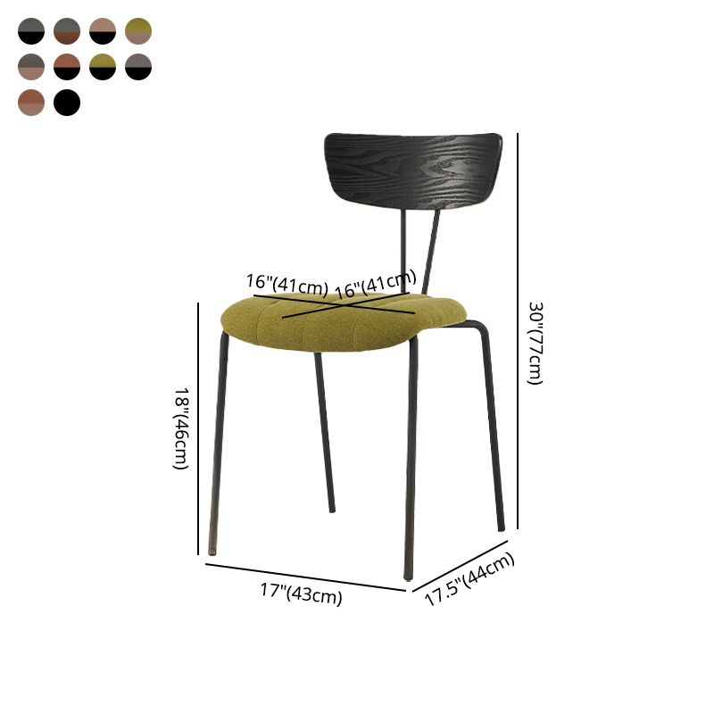 Chaise de salle à manger de style industriel, chaises latérales de cuisine sans accoudoirs avec pieds en métal