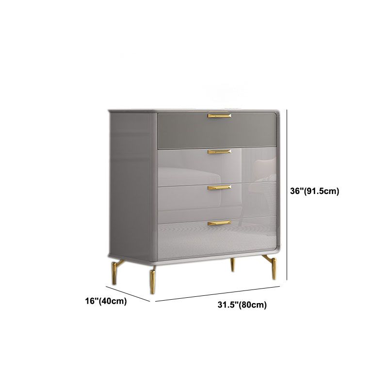 Bedroom Glam Storage Chest Stone 16"Wide Chest in Gray with Drawers