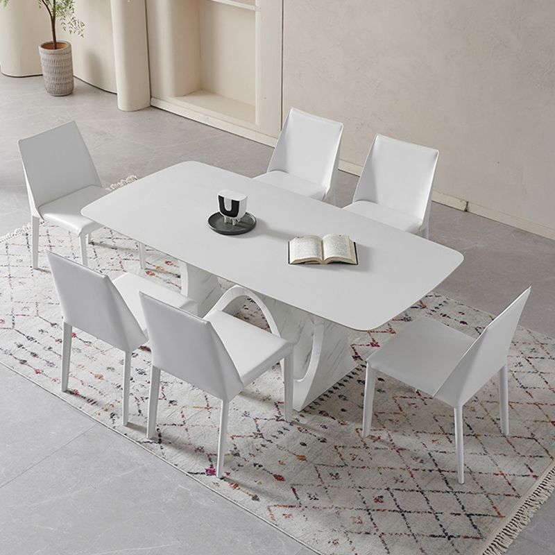 White Modern Dining Table Set 1/5/7 Pieces Dinette Set for Dining Room