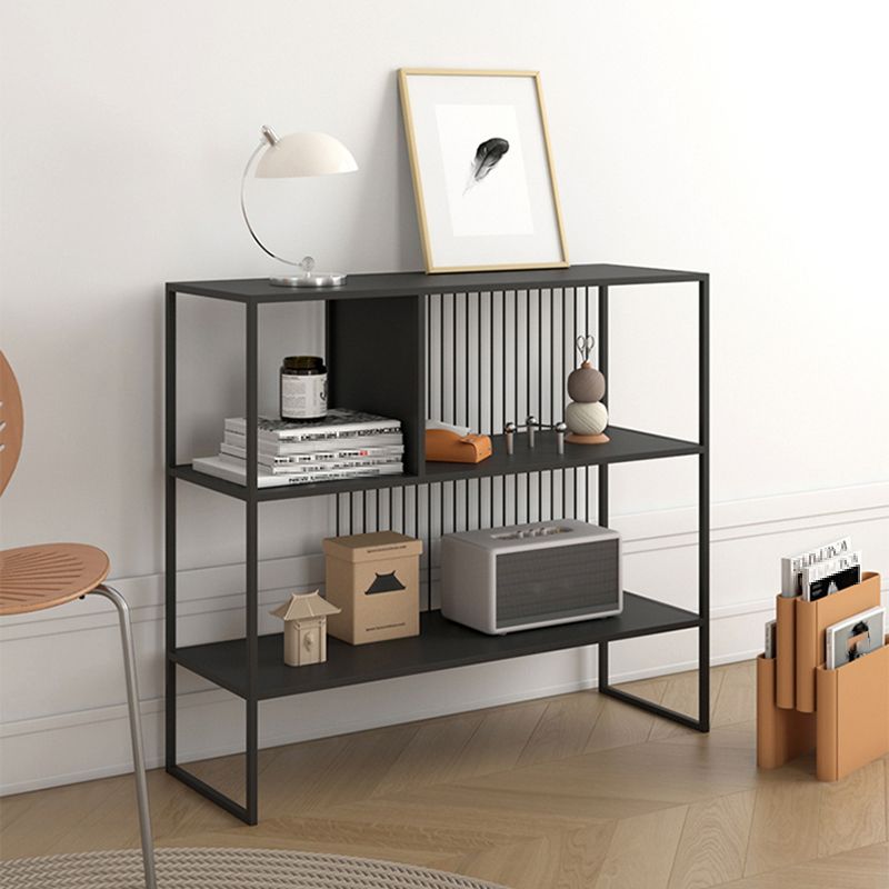 Contemporary Horizontal Metal Bookshelf Open Back Bookcase with Shelves