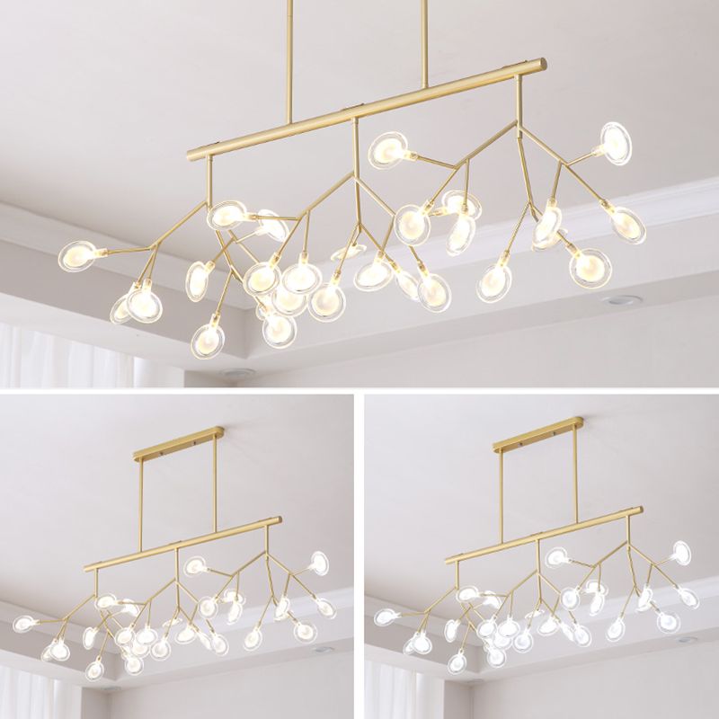 Modern Style Firefly Island Pendant Simple 27 Lights Island Light for Dining Room