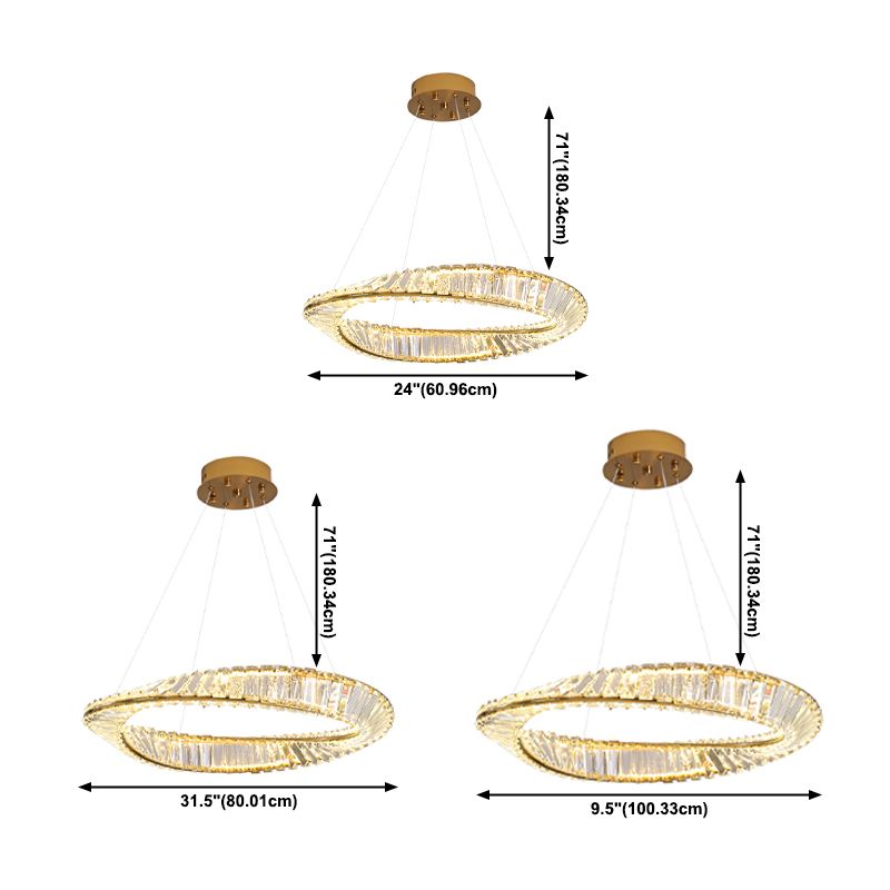 Klarer kristallrund Kronleuchterleuchte Moderne Stil Anhängerbeleuchtung