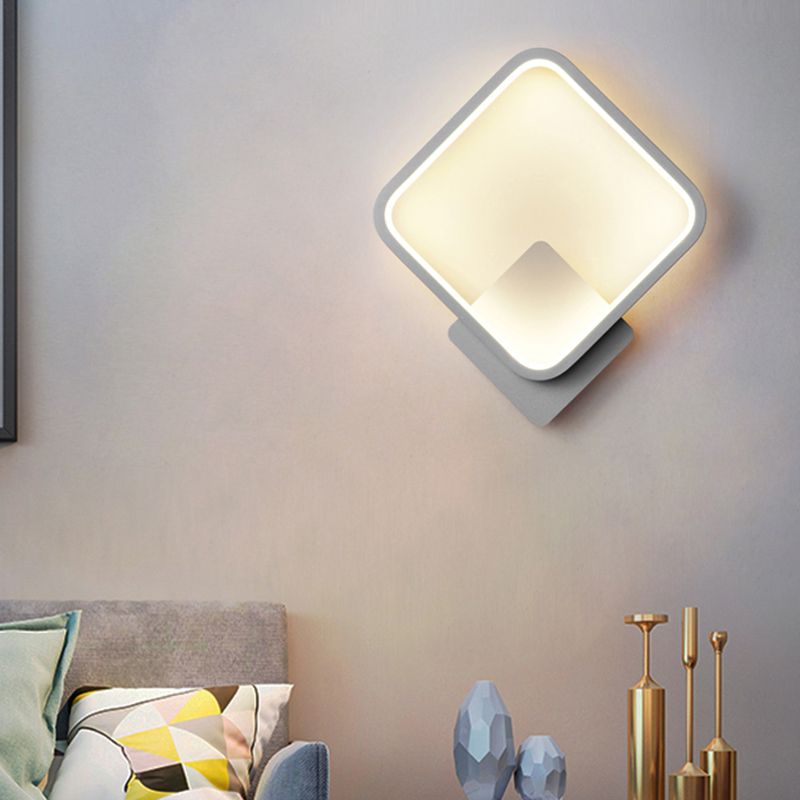 1-Light Geometric Wall Lighting Ideas Modern Style Metal Wall Mount Lamp