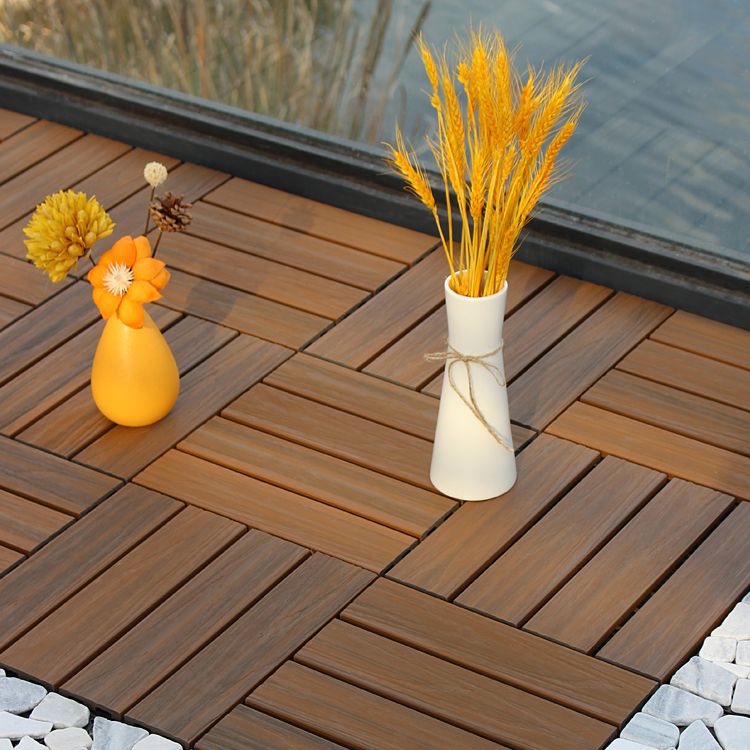 Deck Plank Interlocking Manufactured Wood Flooring Tiles Outdoor Flooring