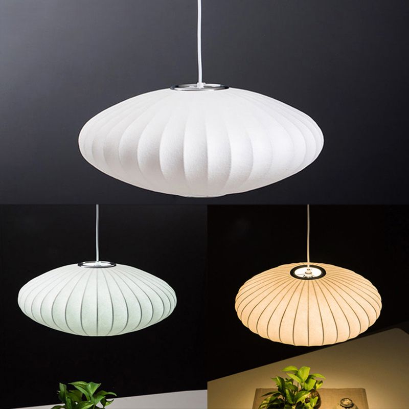 Stoff 1-Licht-Suspensionsbeleuchtung moderne weiße Decke Down Lampe