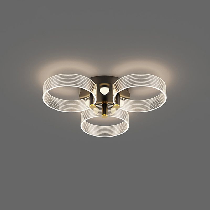 Éclair semi-mont rond en acrylique