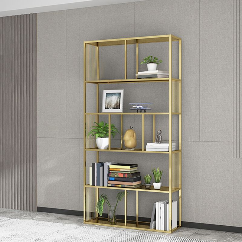 Metal Rectangle Open Bookshelf Modern Home Office Etagere Bookcase