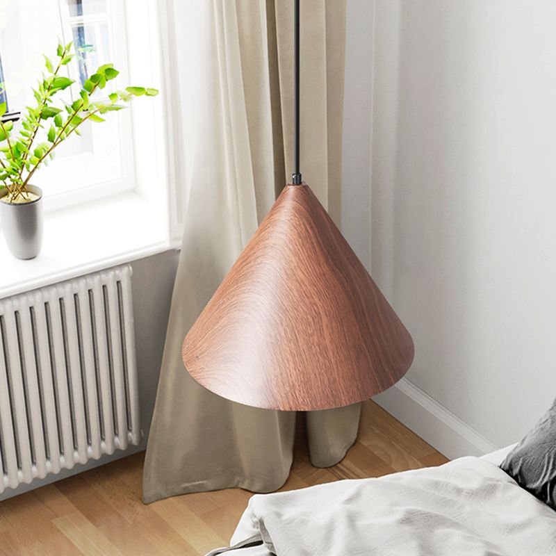 Bois moderne suspendu au plafond cône 1-Light Pendant Light pour salle à manger