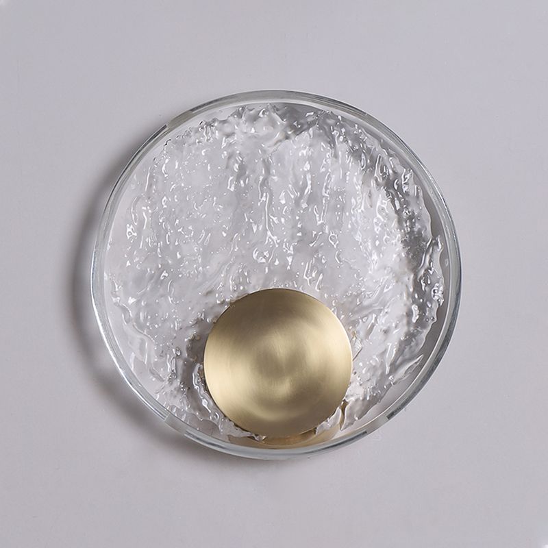 Crystal Ideas de iluminación de pared de 1 luces Round Clear Modern Style Lighting Lights Lights