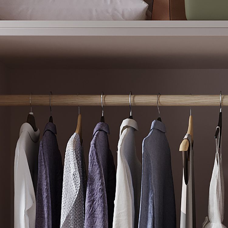 Contemporary Wooden Wardrobe White Colour Soft Close Door Wardrobe Closet