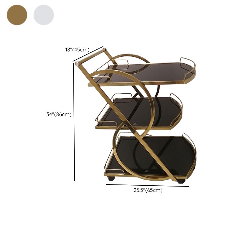 33.86" High Contemporary Prep Table Rolling Metal Prep Table for Kitchen